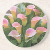 55e bruiloft Jubileum Pink Calla Lily Zandsteen Onderzetter (Voorkant)