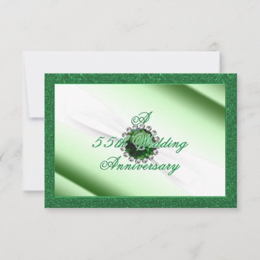 55e bruiloft Jubileum RSVP Kaart (Voorkant)