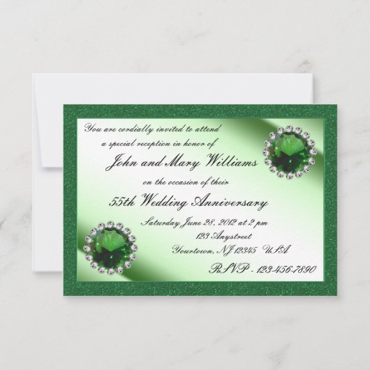 55e bruiloft Jubileum RSVP Kaart (Achterkant)