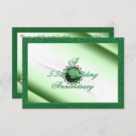 55e bruiloft Jubileum RSVP Kaart (Voorkant / Achterkant)