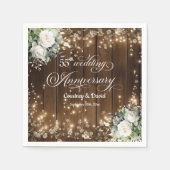 55e bruiloft Jubileum Rustieke String Lights Servet (Voorkant)