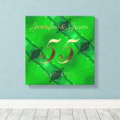55e bruiloft Jubileum smaragd bruiloft Canvas Afdruk (Insitu (Houten vloer))