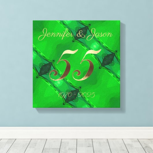 55e bruiloft Jubileum smaragd bruiloft Canvas Afdruk (Insitu (Houten vloer))