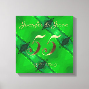 55e bruiloft Jubileum smaragd bruiloft Canvas Afdruk