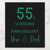 55e bruiloft Jubileum smaragd bruiloft ouders Wijn Etiket (Enkel label)