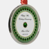 55e bruiloft Jubileum-versiering Metalen Ornament (Rechts)