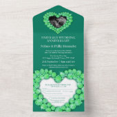55e bruiloftsfoto met smaragd groen all in one uitnodiging (Binnen)