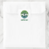 55e Dag van de Aarde 2025 22 april Vierkante Sticker (Tas)