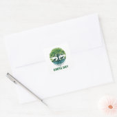 55e Dag van de Aarde 2025 22 april Vierkante Sticker (Envelop)