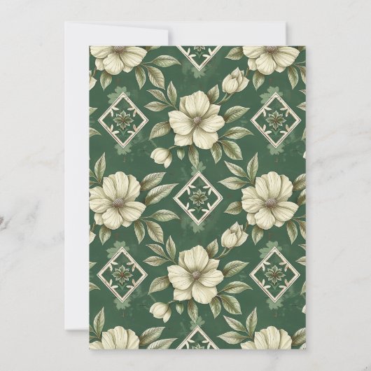 55e Emerald Ivoor Floral Wedding Jubileum Kaart (Achterkant)