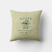 55e Emerald Jewel Bruiloft Jubileum Kussen (Achterkant)