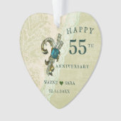 55e Emerald Jewel Bruiloft Jubileum Ornament (voorkant)