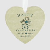 55e Emerald Jewel Bruiloft Jubileum Ornament (achterkant)