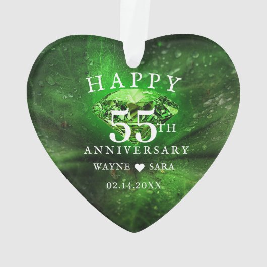55e Emerald Jewel Bruiloft Jubileum Ornament (achterkant)