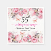 55e Emerald Wedding Jubileum Blush Rozen Servet (Voorkant)
