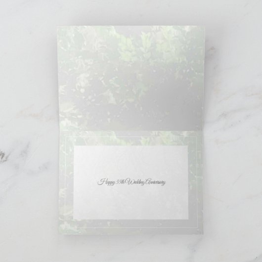 55e Emerald Wedding Jubileum bospas kaart (Binnen)