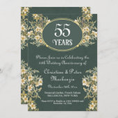 55e Emerald Wedding Jubileum Rich Floral Kaart (Voorkant / Achterkant)