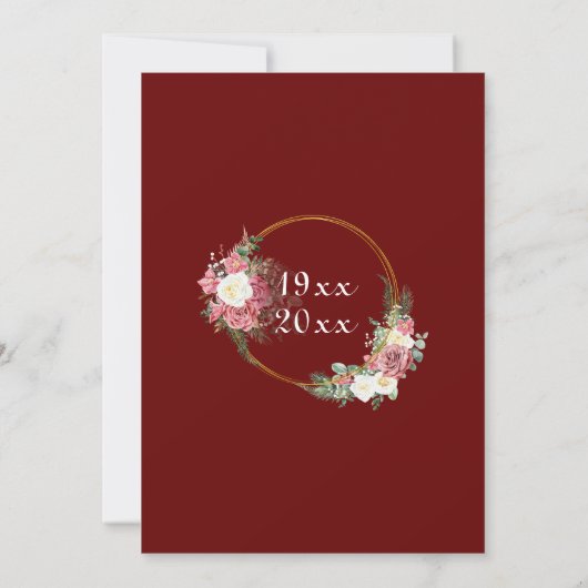 55e Emerald Wedding Jubileum Rozen Goud Lijst Kaart (Achterkant)