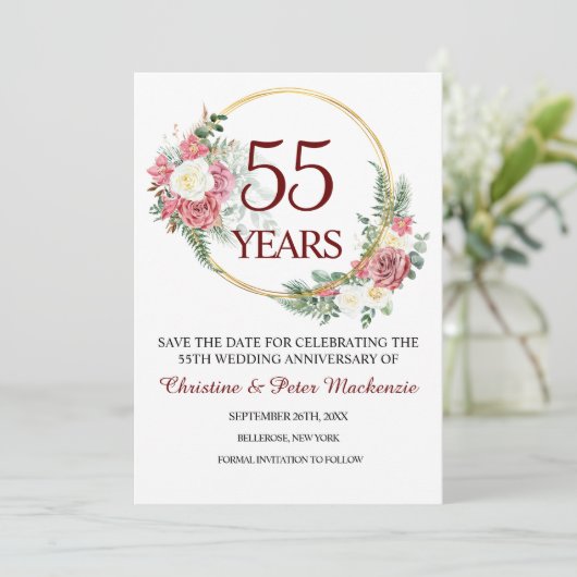 55e Emerald Wedding Jubileum Save The Date (Staand voorkant)