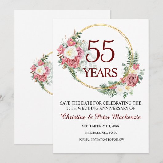 55e Emerald Wedding Jubileum Save The Date (Voorkant / Achterkant)