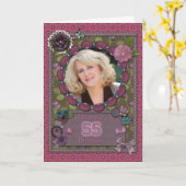 55e fotokaart voor een verjaardag kaart (Gele Bloem)