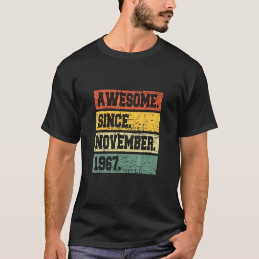 55e geboortedag decor 55 jaar oud Geweldige sinds T-shirt (Voorkant)