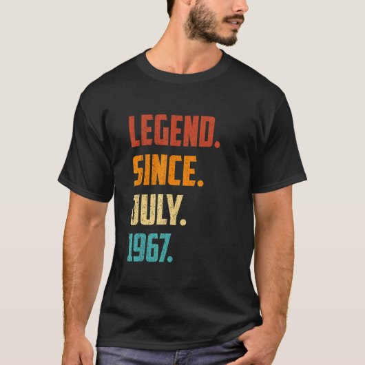 55e geboortedag sinds juli 1967 55 jaar oud t-shirt (Voorkant)