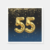 55e gouden ballonnen en Confetti Napkins Servet (Voorkant)