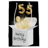 55e goudzeemeerballonnen in witte doos medium cadeauzakje (Voorkant)