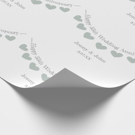 55e huwelijksdag in Emerald Cadeaupapier (Hoek)