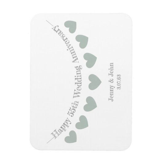 55e huwelijksdag in Emerald Magneet (Verticaal)