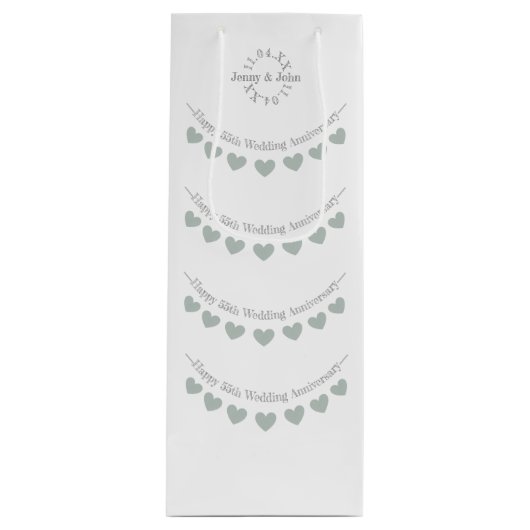 55e huwelijksdag in Emerald Wijn Cadeautas (Voorkant)