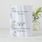 55e huwelijksverjaardagsfeest, antieke kant kaart (Staand voorkant)