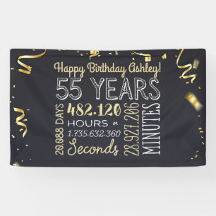 55e jaarbanner - 55 jaar in uren en seconden spandoek