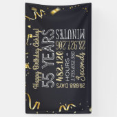 55e jaarbanner - 55 jaar in uren en seconden spandoek (Verticaal)
