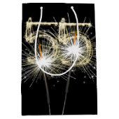 55e jaarsparklers op zwart medium cadeauzakje (Voorkant)