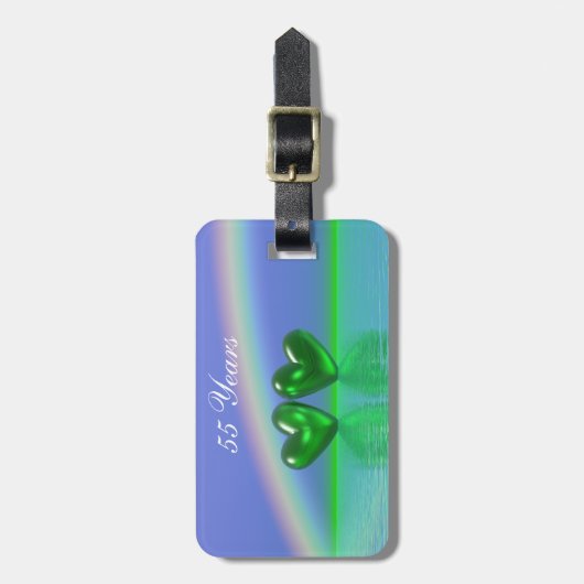 55e Jubileum Emerald Hearts Bagagelabel (Voorkant verticaal)