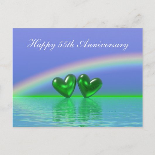 55e Jubileum Emerald Hearts Briefkaart (Voorkant)