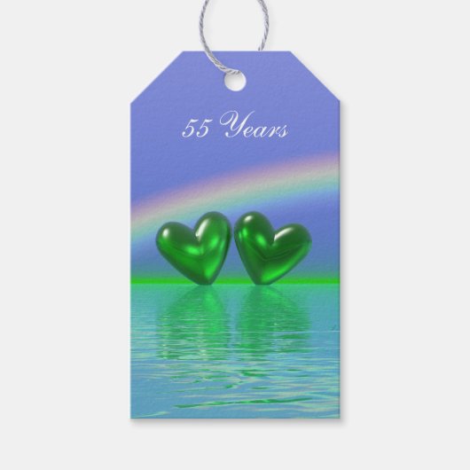 55e Jubileum Emerald Hearts Cadeaulabel (Voorkant)