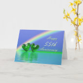 55e Jubileum Emerald Hearts Kaart (Gele Bloem)