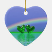 55e Jubileum Emerald Hearts Keramisch Ornament (Achterkant)