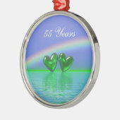 55e Jubileum Emerald Hearts Metalen Ornament (Links)