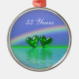 55e Jubileum Emerald Hearts Metalen Ornament