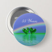 55e Jubileum Emerald Hearts Ronde Button 7,6 Cm (Voorkant /achterkant)