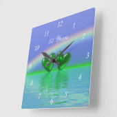 55e Jubileum Emerald Hearts Vierkante Klok (Hoek)