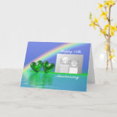 55e Jubileum Emerald Hearts (voor foto) Kaart (Gele Bloem)