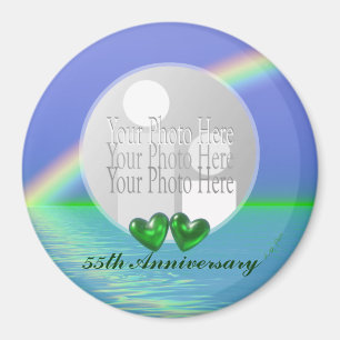 55e Jubileum Emerald Hearts voor foto Magneet