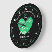 55e Jubileum Emerald Wedding Gift Personalized Grote Klok (Hoek)