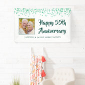 55e Jubileum Foto Emerald Green Confetti Spandoek (Insitu)