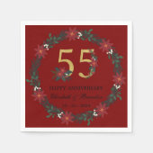 55e Jubileum gepersonaliseerde kerstservetten Servet (Voorkant)